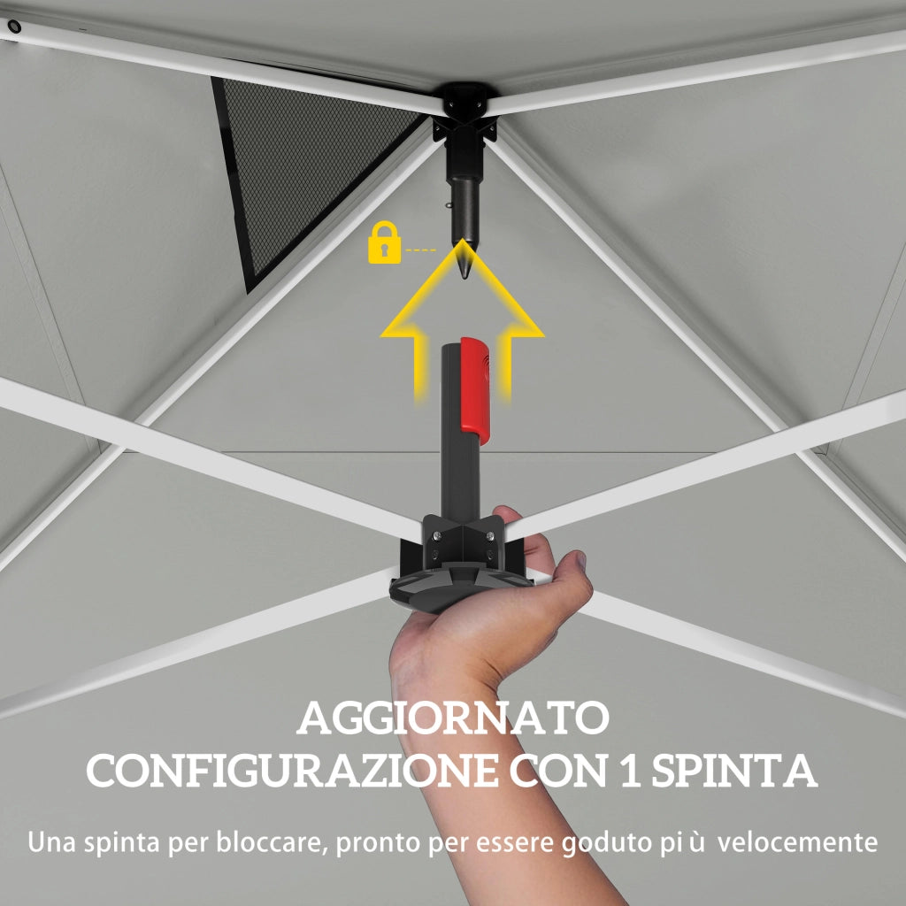 Gazebo Giardino 3x3 m ¨C Zephmum ¨C Bianco Metallo Oxford