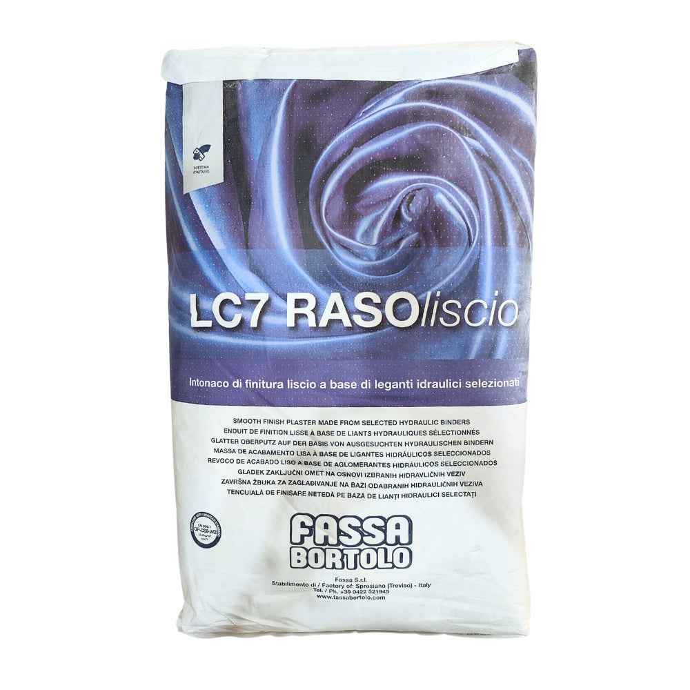 Lc7 rasoliscio intonaco finitura liscio base leganti idraulici selezionati 20 kg