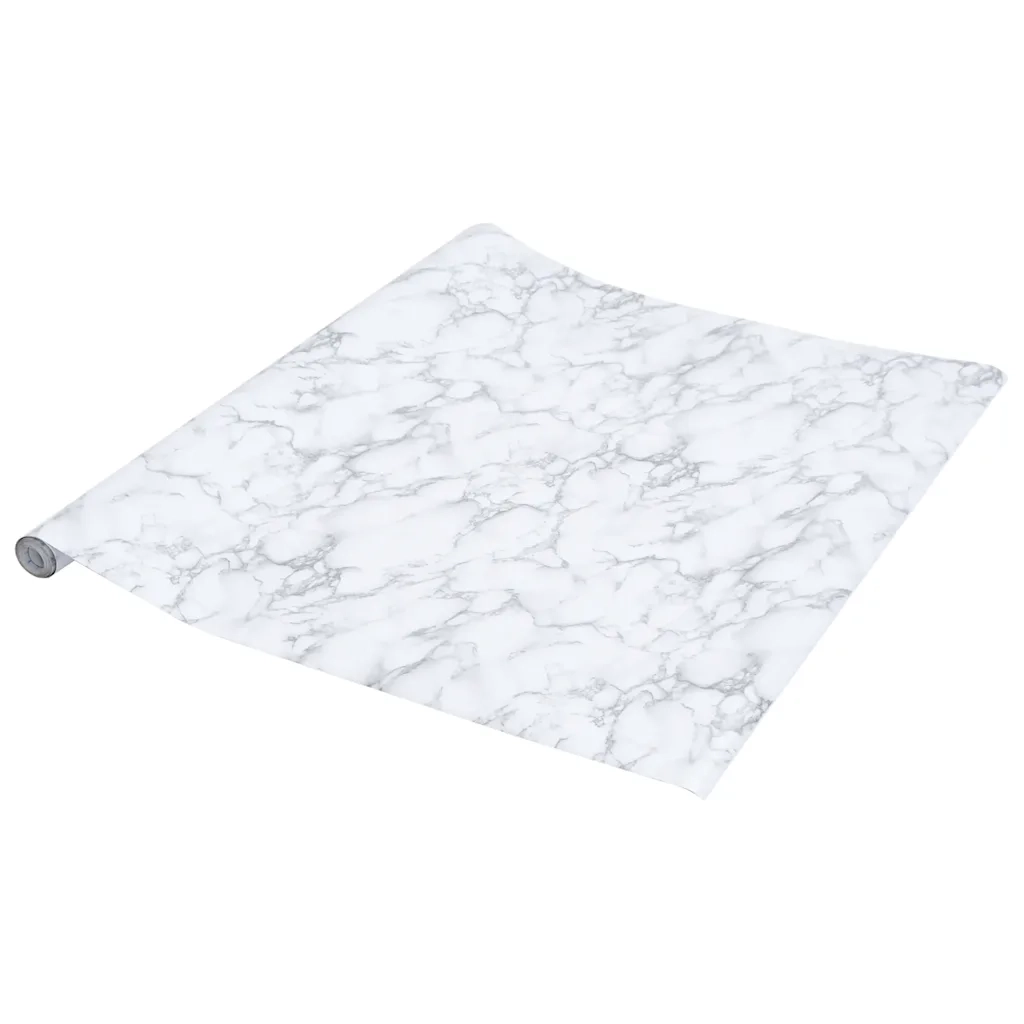 Adesivo per Mobili Autoadesivo Bianco Marmoreo 90x500 cm in PVC CFW7936859