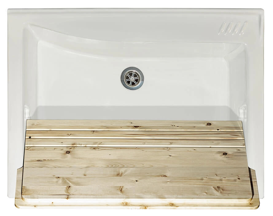 Mobile Lavatoio 83x60x87 cm 2 Ante Asse in Legno Montegrappa Acqua Edilla Bianco