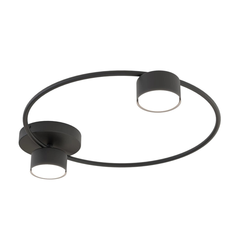 Lampada da soffitto LUCIO a due luci in acciaio nero opaco