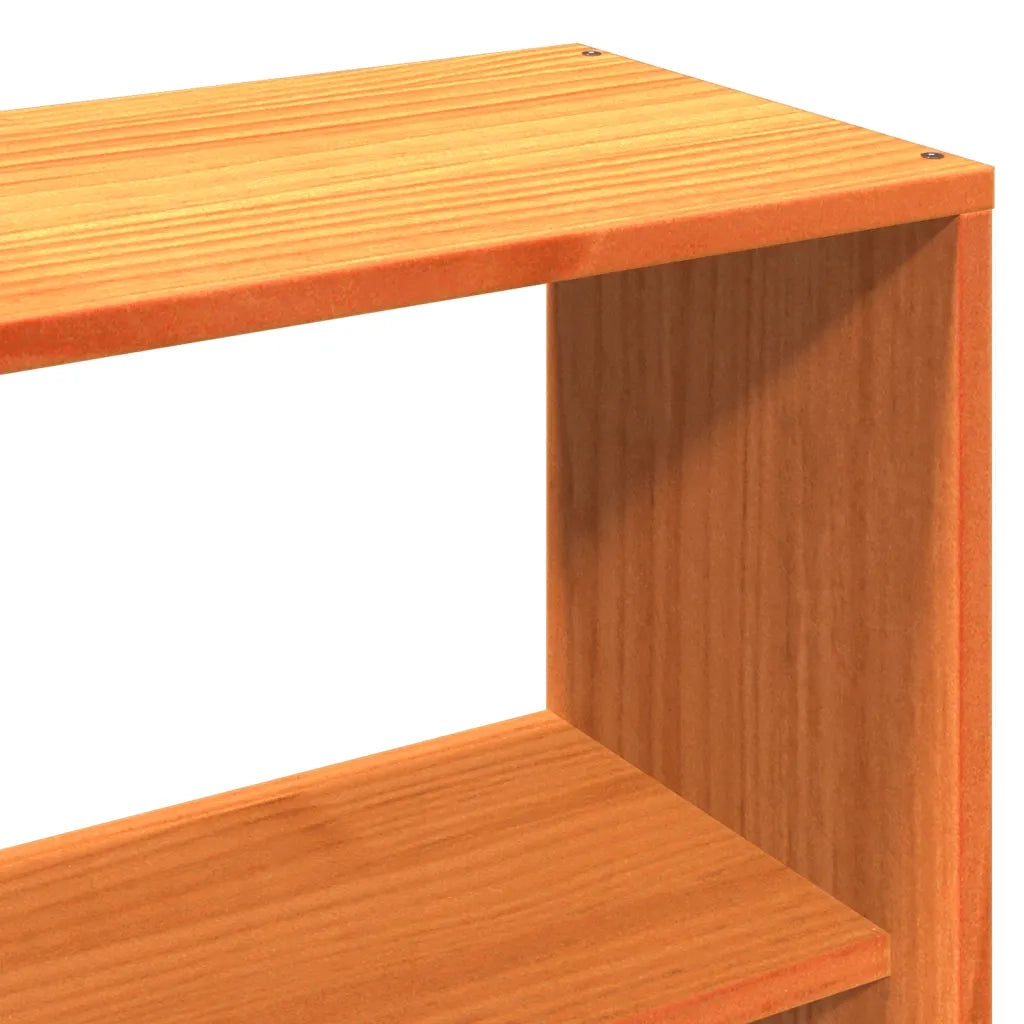 Letto Libreria senza Materasso Marrone Cera 140x200 cm in Pino