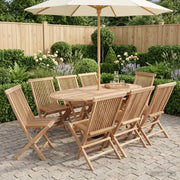 Set di Mobili da Giardino 9 pz Naturale Legno di teak solido 3418863