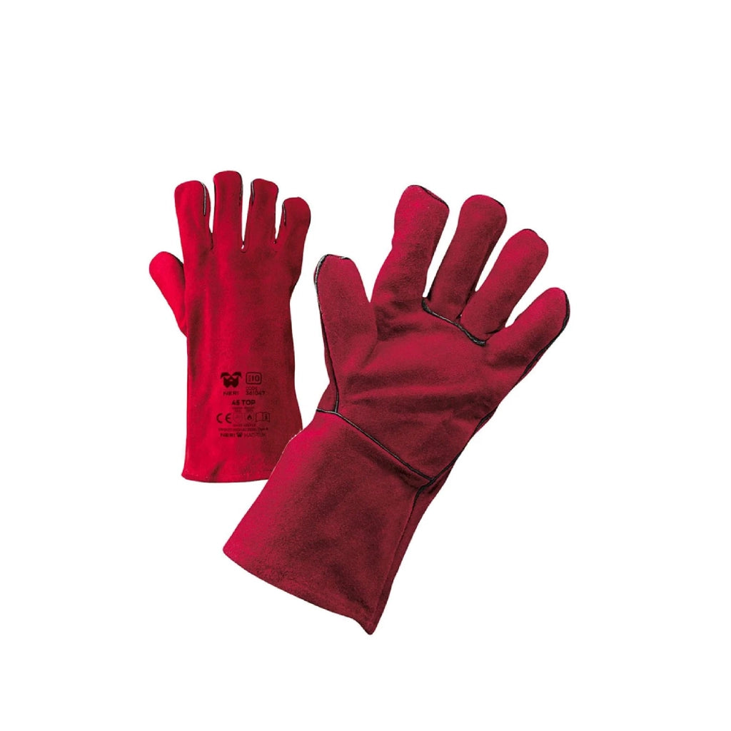Guanti per saldatore CE 45 TOP in groppone interno foderato in tessuto ignifugo resistente