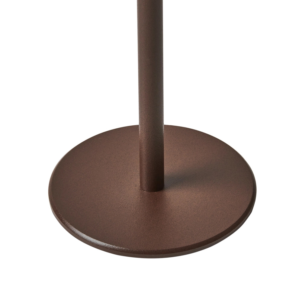 Lampada da tavolo in alluminio marrone con interruttore a sfioramento e cavo di ricarica USB senza fili stile moderno