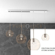 SOSP. OTTONE SAT. RETTANGOLARE 4 LUCI VETRI (1 GRANDE AM+1 MEDIO TR +2 PICCOLO(1X TR+1X AM) 1155OS-S4 RMIX-TA