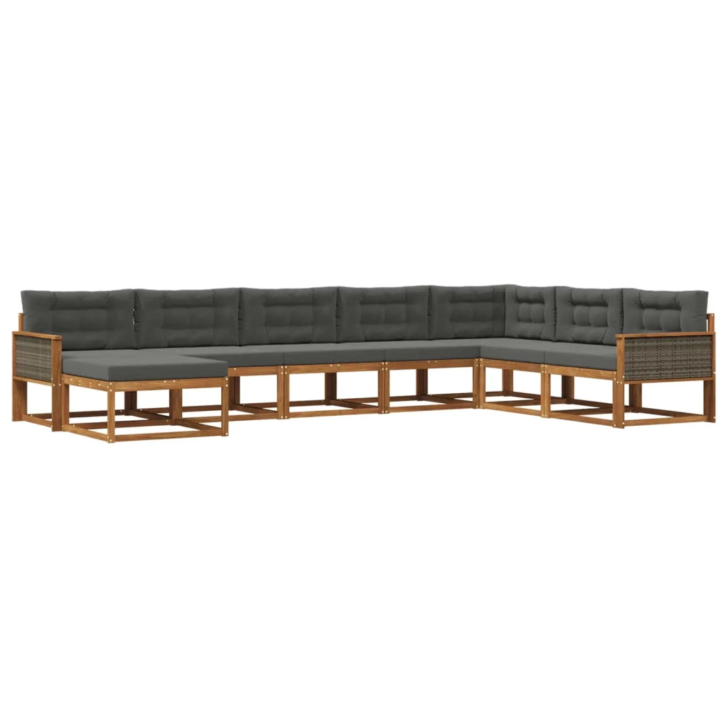 Set di divani da esterno 8 pz Naturale e Antracite 3382800
