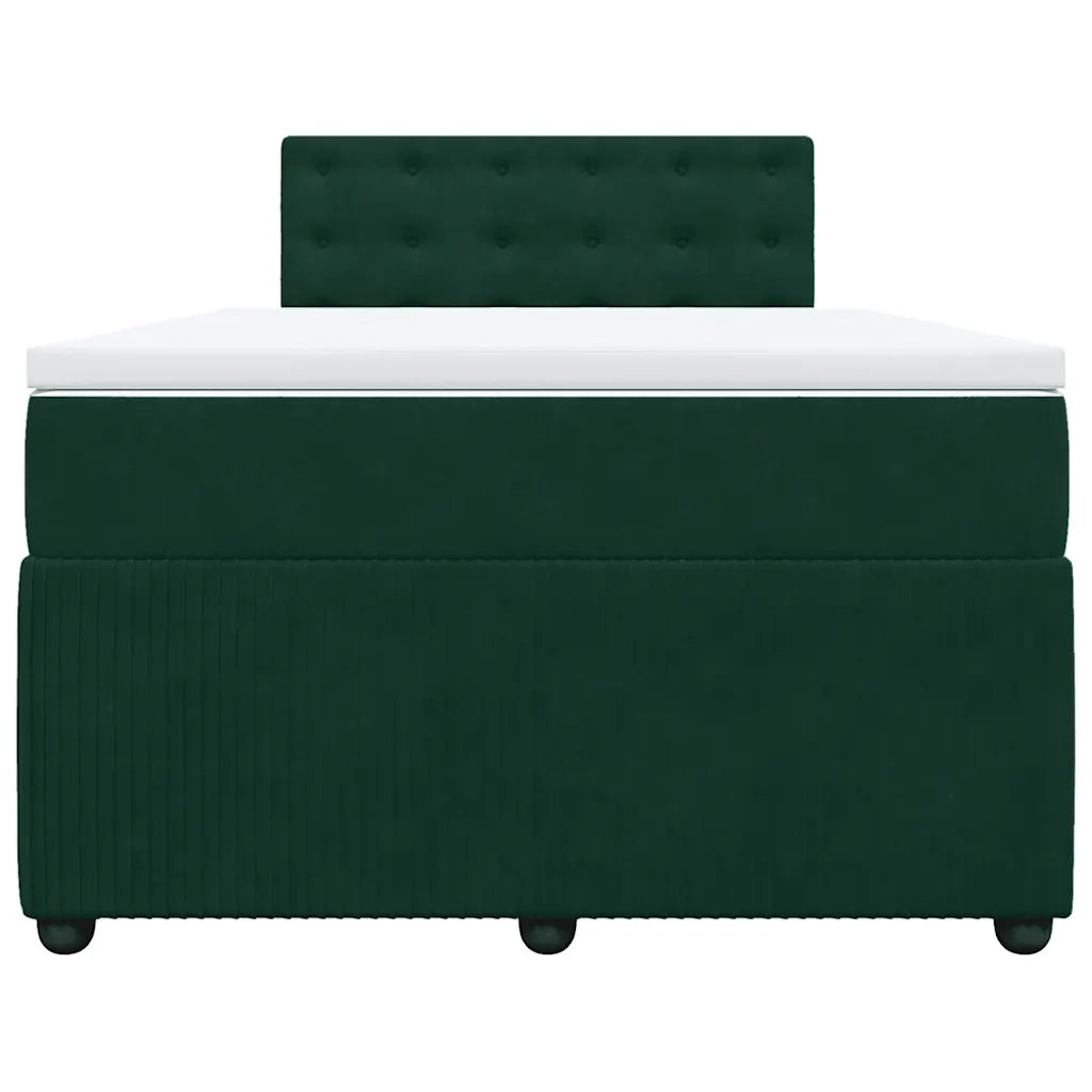 Giroletto a Molle con Materasso Verde Scuro 120x190 cm Velluto