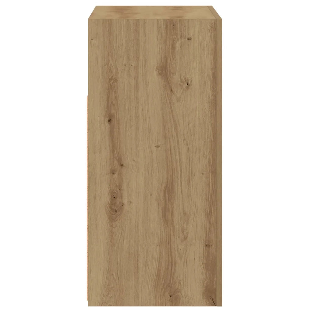 Credenza con Luci LED-Buffet-Armadio da cucina Artigianale 80x35x75 cm in Truciolato