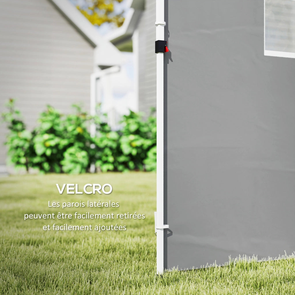 Pannelli laterali per tendone 3x3m con finestra ¨C zephmum ¨C tessuto Oxford grigio chiaro