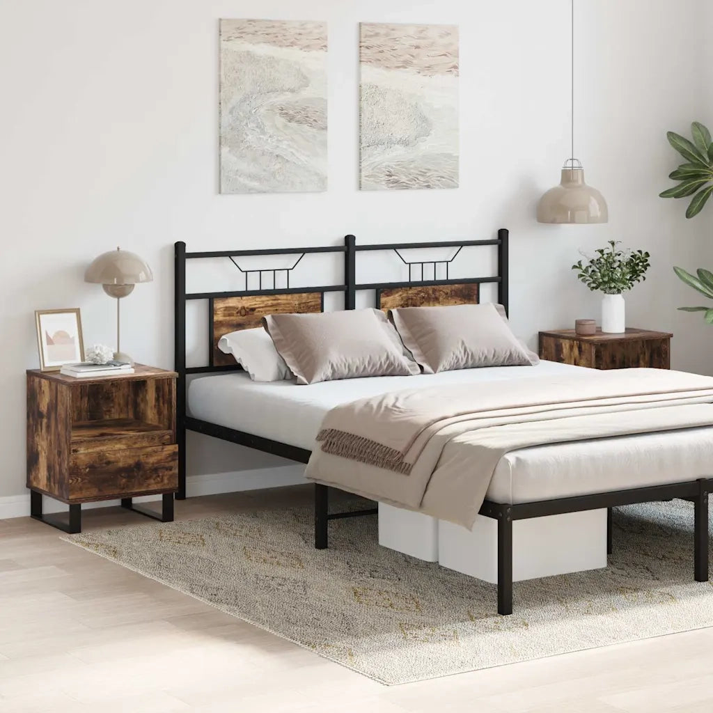 Comodini 2pz Rovere Fumo 40x35x50 cm in Legno Multistrato 830647