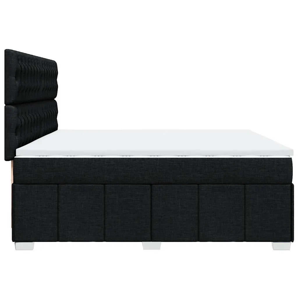 Giroletto a Molle con Materasso Nero 200x200 cm in Tessuto