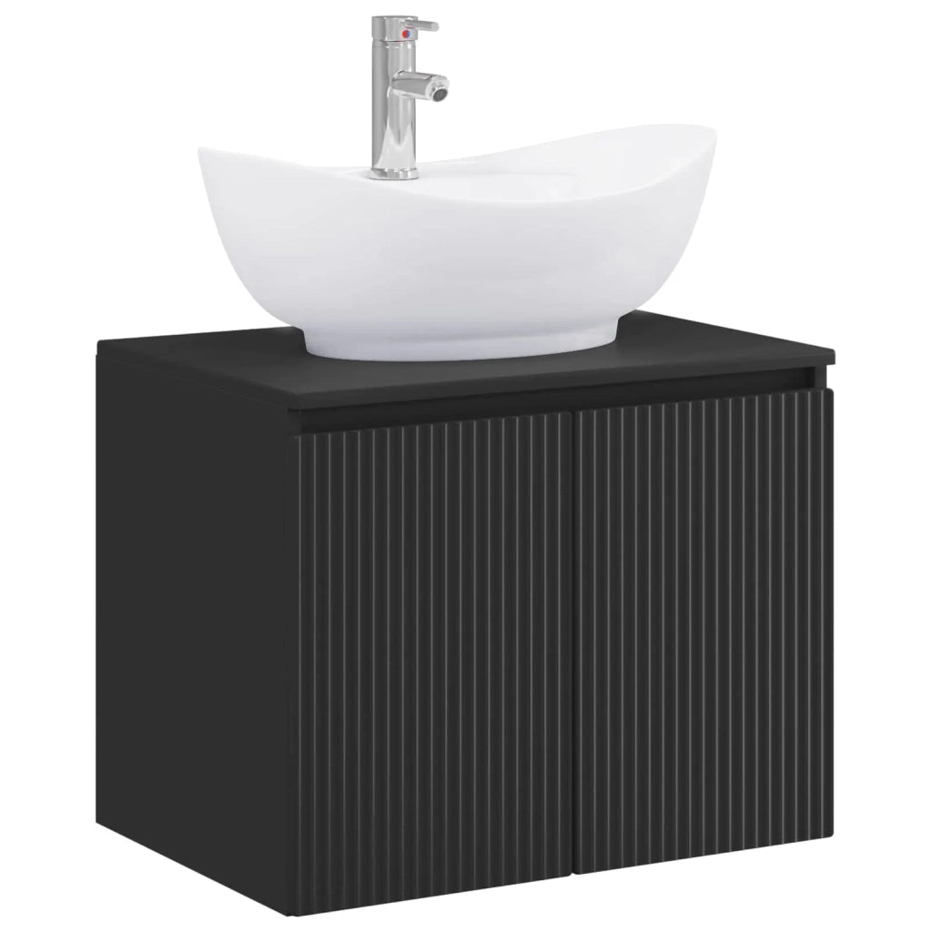 Set di mobili per il bagno Nero Legno ingegnerizzato 3404341