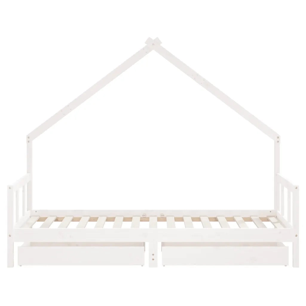 Giroletto Bambini con Cassetti Bianco 90x190 cm Massello Pino