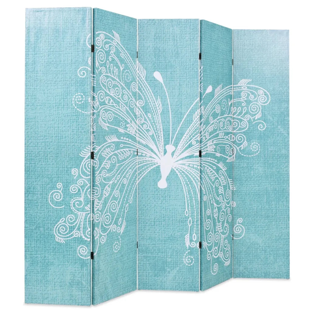 Divisorio Ambienti | Divider per stanze | Paravento Pieghevole 200x170 cm Stampa Farfalla Blu
