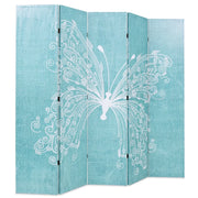 Divisorio Ambienti | Divider per stanze | Paravento Pieghevole 200x170 cm Stampa Farfalla Blu