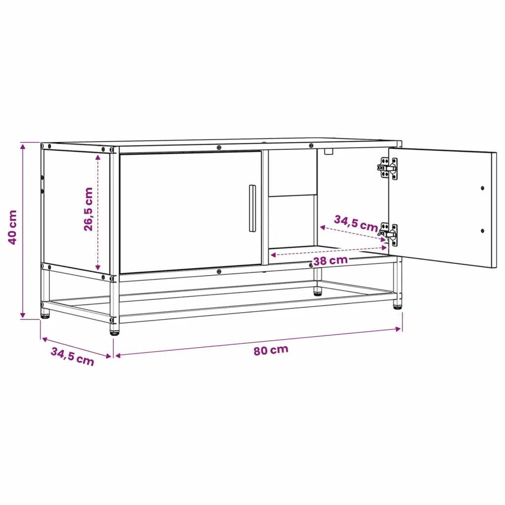 Mobile TV 80 x 34,5 x 40 cm Legno antico Legno ingegnerizzato 8010949
