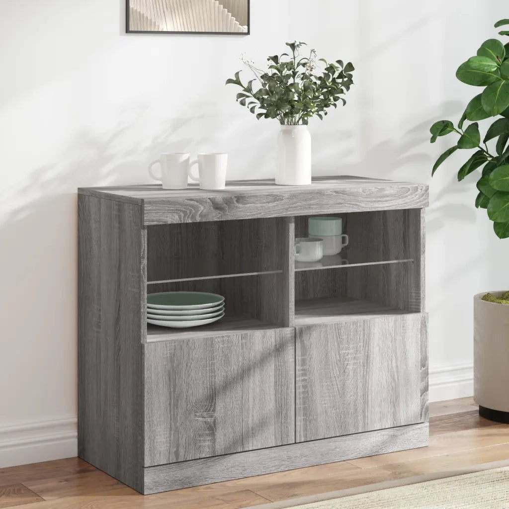 Credenza con Luci LED Grigio Sonoma 81x37x67 cmcod mxl 134284