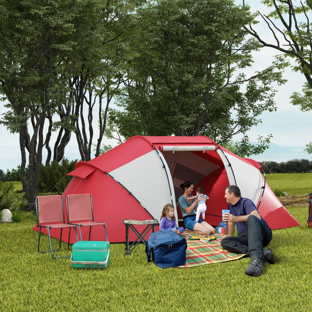 Tenda da campeggio familiare 4-6 persone ¨C zephmum ¨C grigio rosso