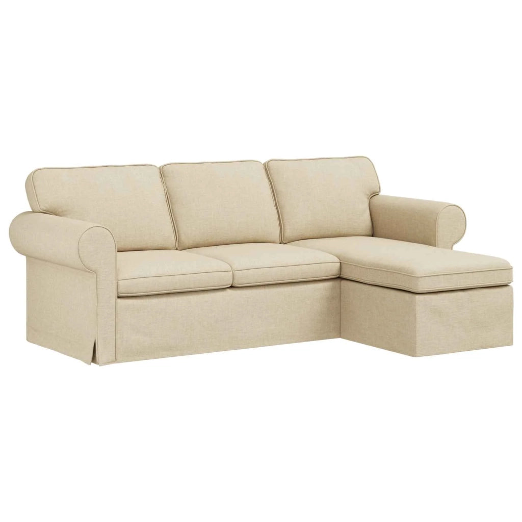 Divano Crema 215 x 138 x 80 cm Tessuto 42024339