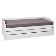 LETTO SINGOLO LOTAR 90X200 ESTRAIBILE E TRASFORMABILE IN 3 LETTI O MATRIMONIALE PINO TINTO BIANCO
