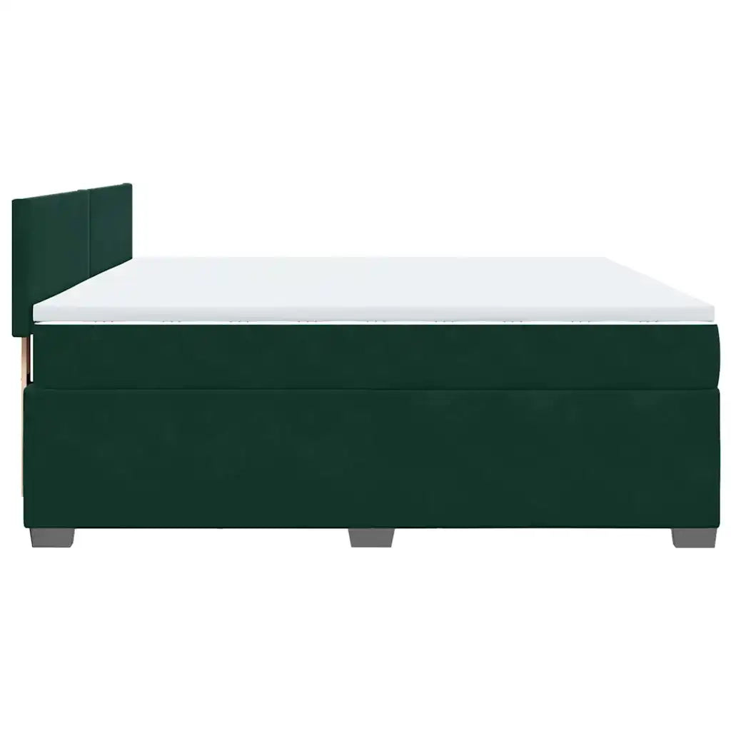vidaXL Giroletto a Molle con Materasso Verde Scuro 180x200 cm Velluto