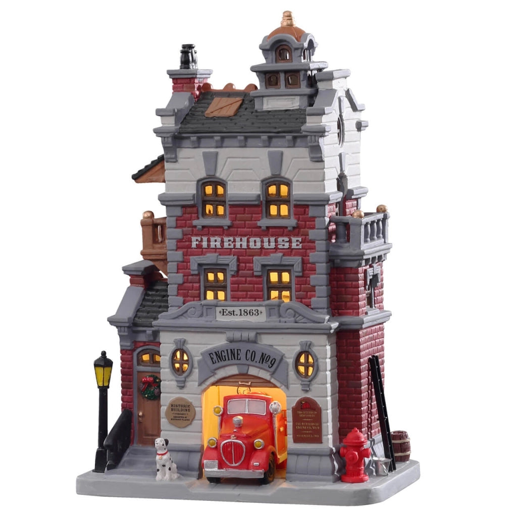 Lemax Engine Company No. 9 - Compagnia Motopompieri N. 9 Gioco invernale decorazione per villaggio Natale