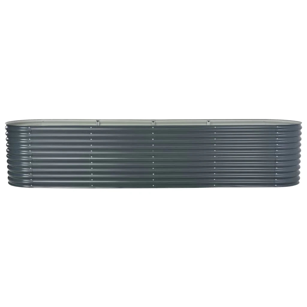 Fioriera rialzata per piante e fiori giardino 400 x 80 x 81 cm acciaio zincato grigio 02_0001053