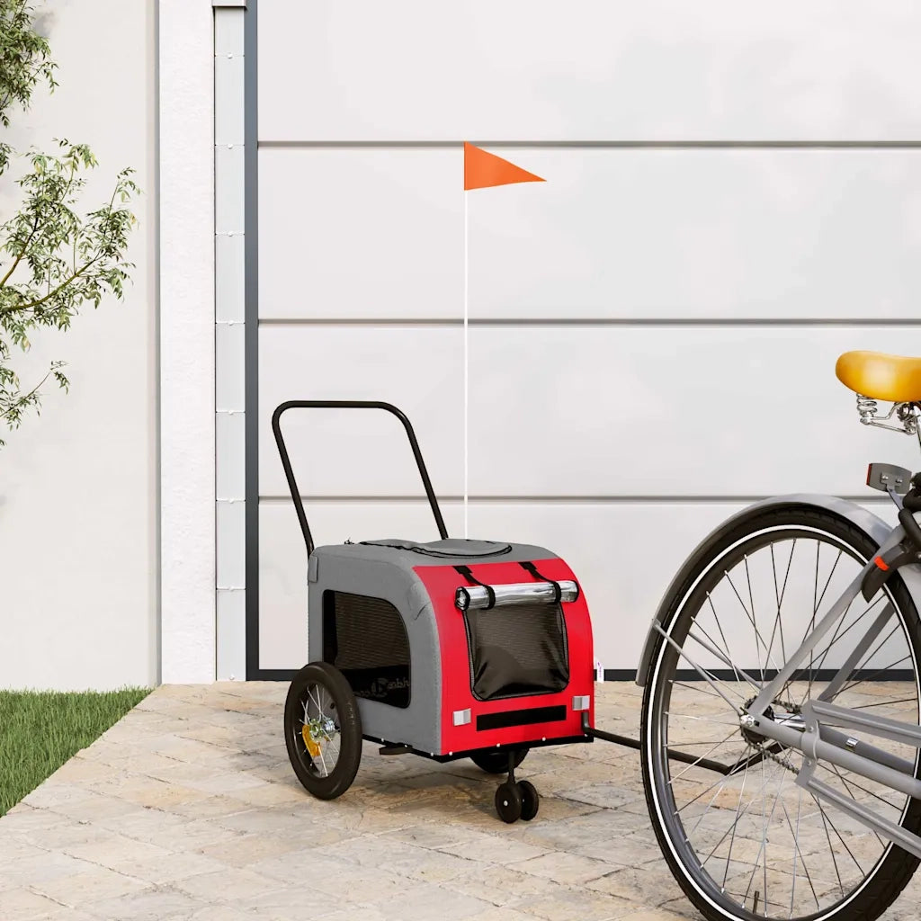 Rimorchio per bicicletta per animali domestici Rosso e grigio CFW6879157