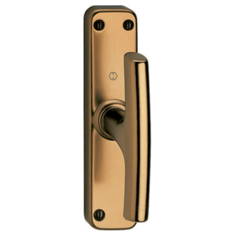 Maniglia per finestra in lega di bronzo anodizzato con cremagliera Ghidini Pietro Bosco BL 4.0 e perni di alta qualità.