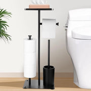 Accessori per il bagno - Ospite per il rotolo di carta igienica - Ospite per il rotolo di carta igienica con piatto - Ospite per il rotolo di carta igienica senza foratura - Accessori per il bagno - Acciaio inossidabile - Materiale anti-schizzo Nero