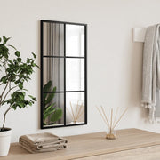 Specchio da Parete-Specchio a Muro-Specchio Decorativo Nero 30x60 cm Rettangolare in Ferro