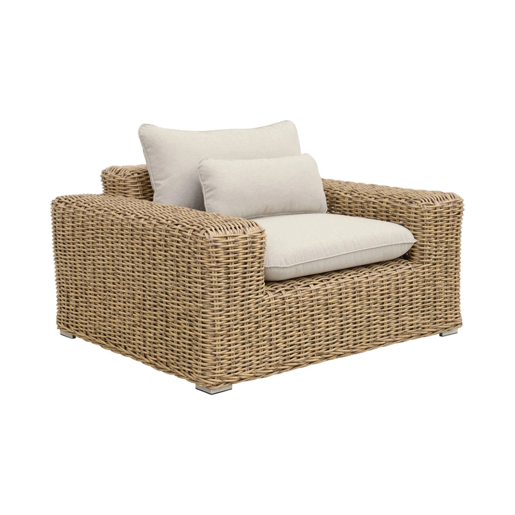 Salotto da giardino in resina extra large, 4 posti, beige