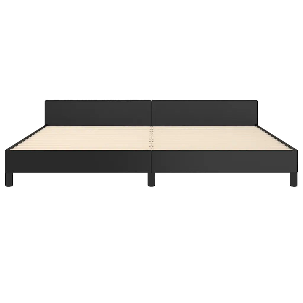 Giroletto con Testiera senza Materasso-Struttura Letto Nero 200x200 cm