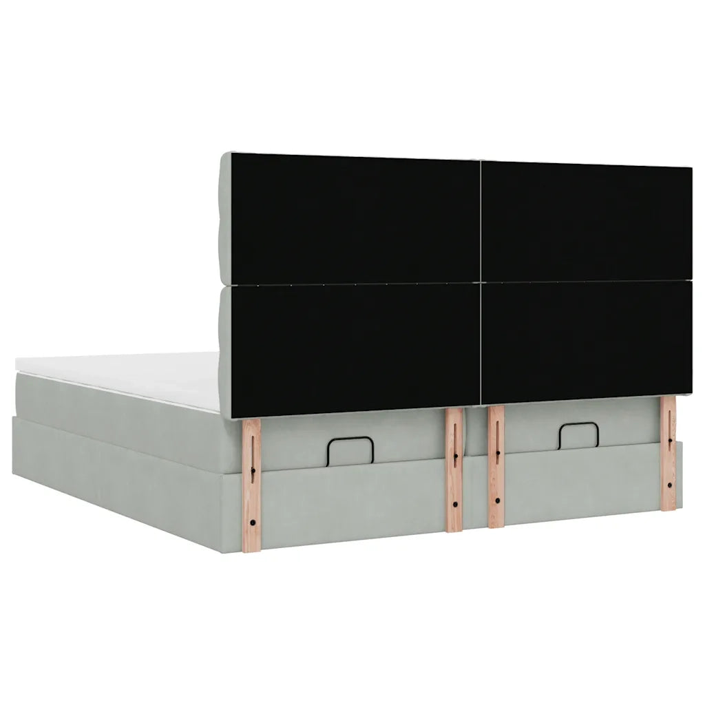 Struttura Letto Pouf con Materassi 160x200 cm in Velluto