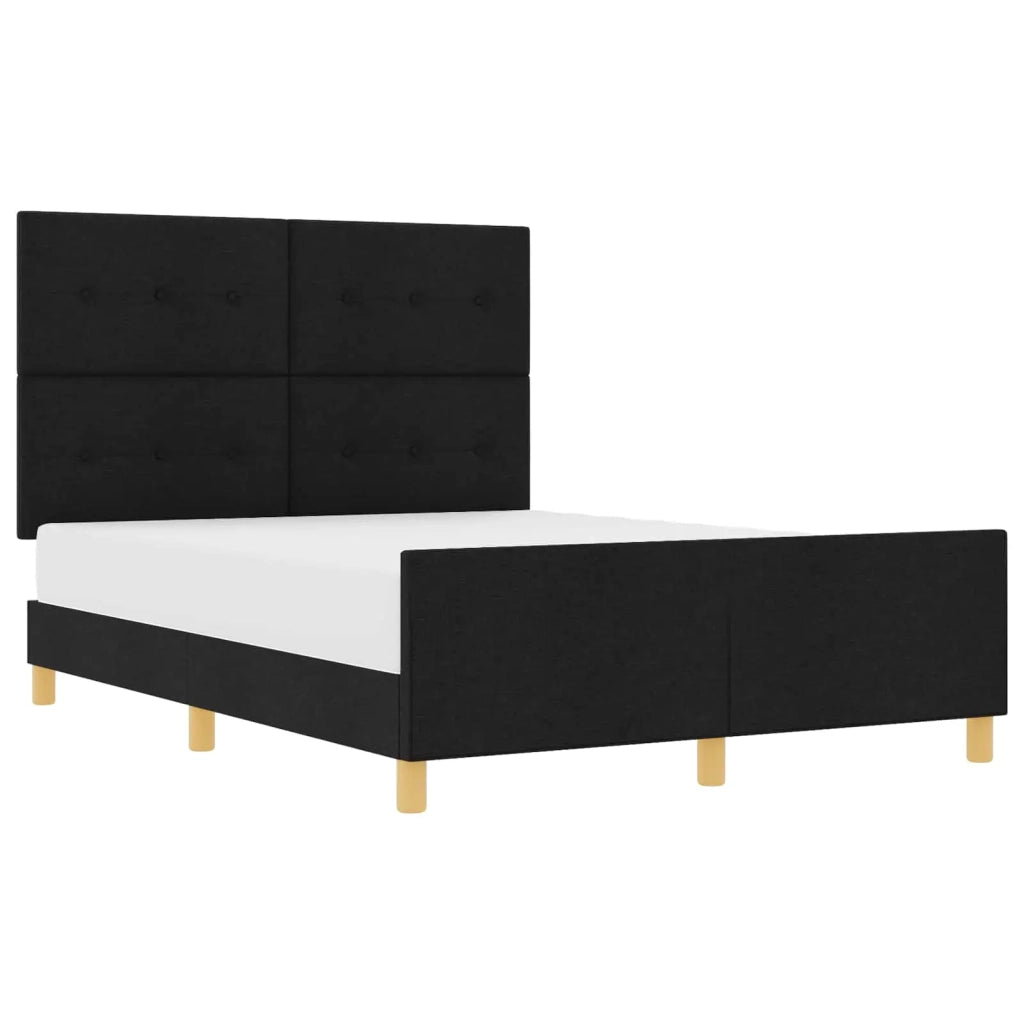 Struttura del letto con testiera Nero 140 x 190 cm Tessuto