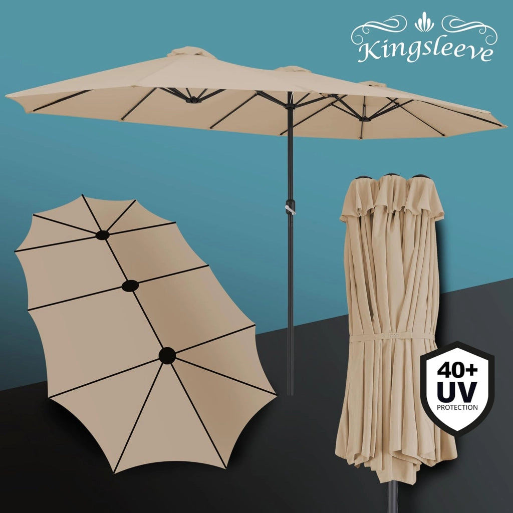 ® Ombrellone UV 80+ XXL 460x270 cm Idrorepellente con Manovella inlc. Custodia Parasole Giardino Terrazza