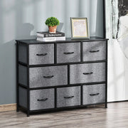 CASSETTIERA con 8 cassetti in tessuto 100x30x78,5 cm Grigio scuro