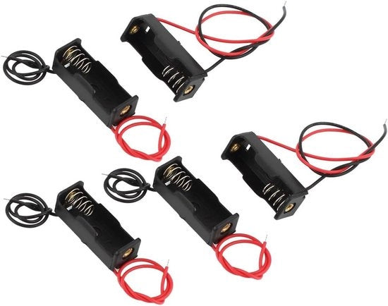 Batteria ricaricabile con 5 conduttori per 12V 23A batteria con clip in plastica nera.