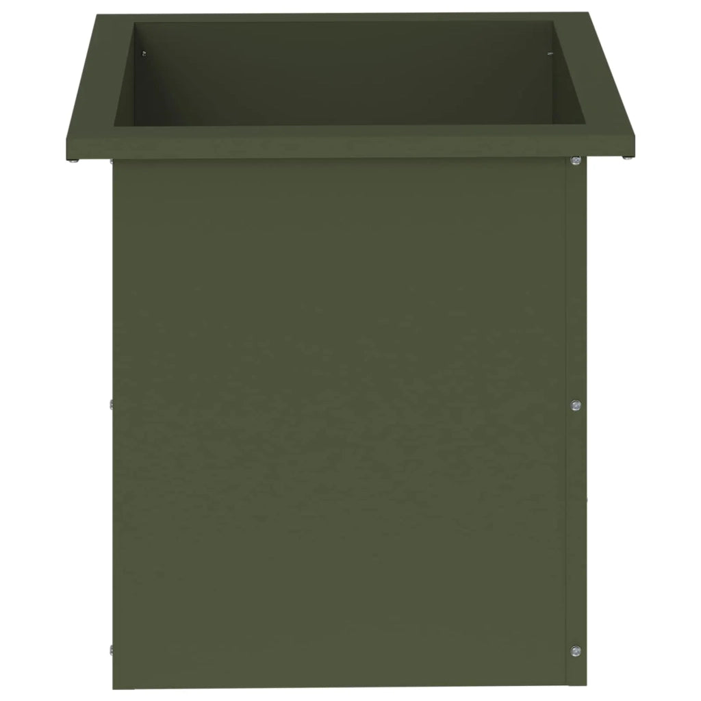 Fioriera da giardino con LED Verde Oliva 40 x 40 x 40 cm 8008132