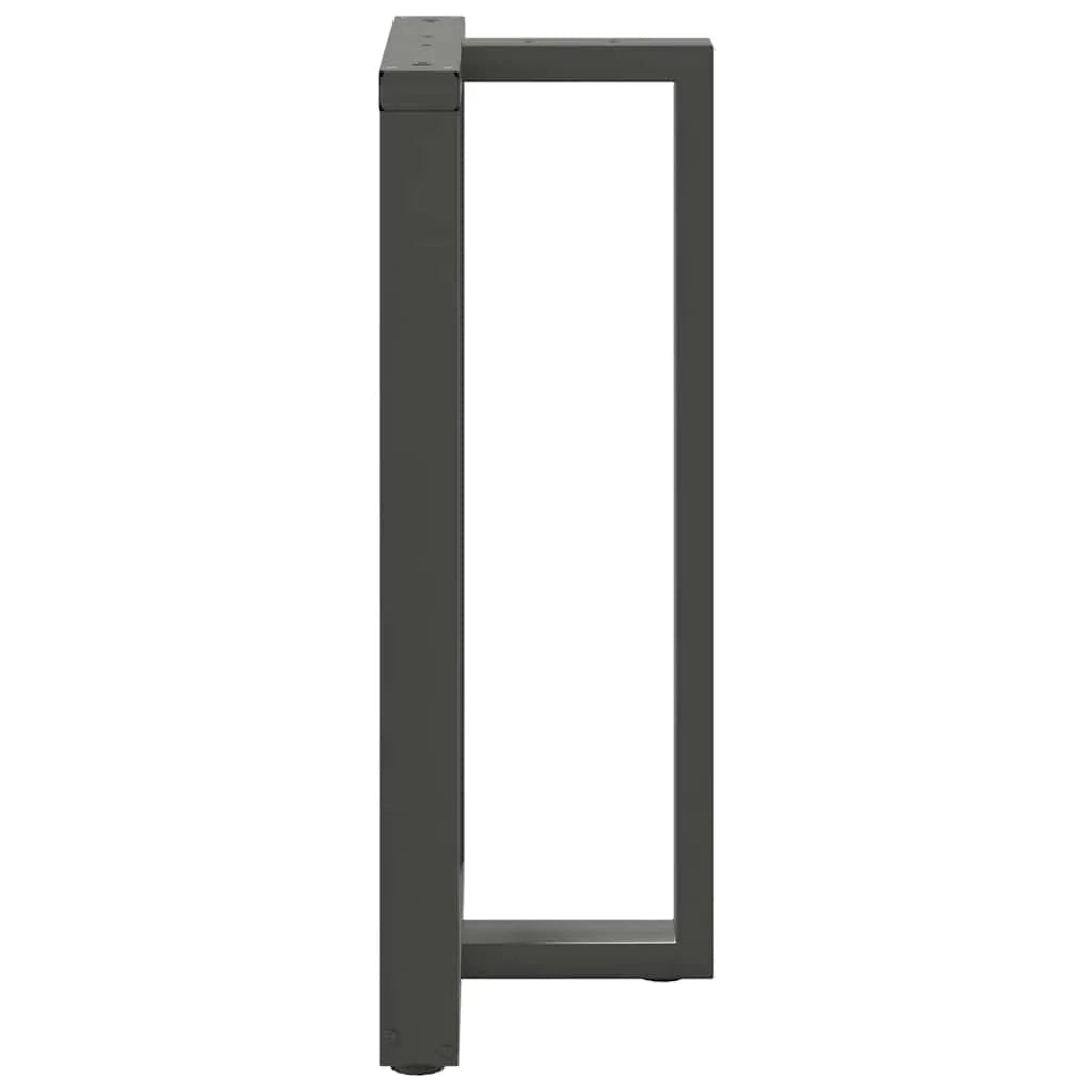 Set di 2 gambe per tavolo da bar a forma di T dal design moderno 60 x 35 x 100 cm con piedini regolabili in acciaio antracite 02_0057356