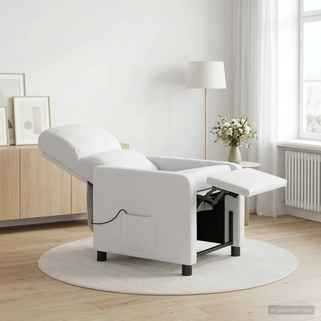 Divano Sedia-Poltrona reclinabile Bianco Tessuto 678419
