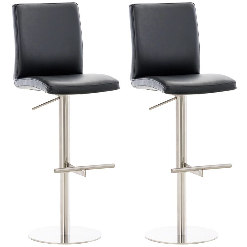 2er Set Barhocker Cadiz Kunstleder edelstahl
