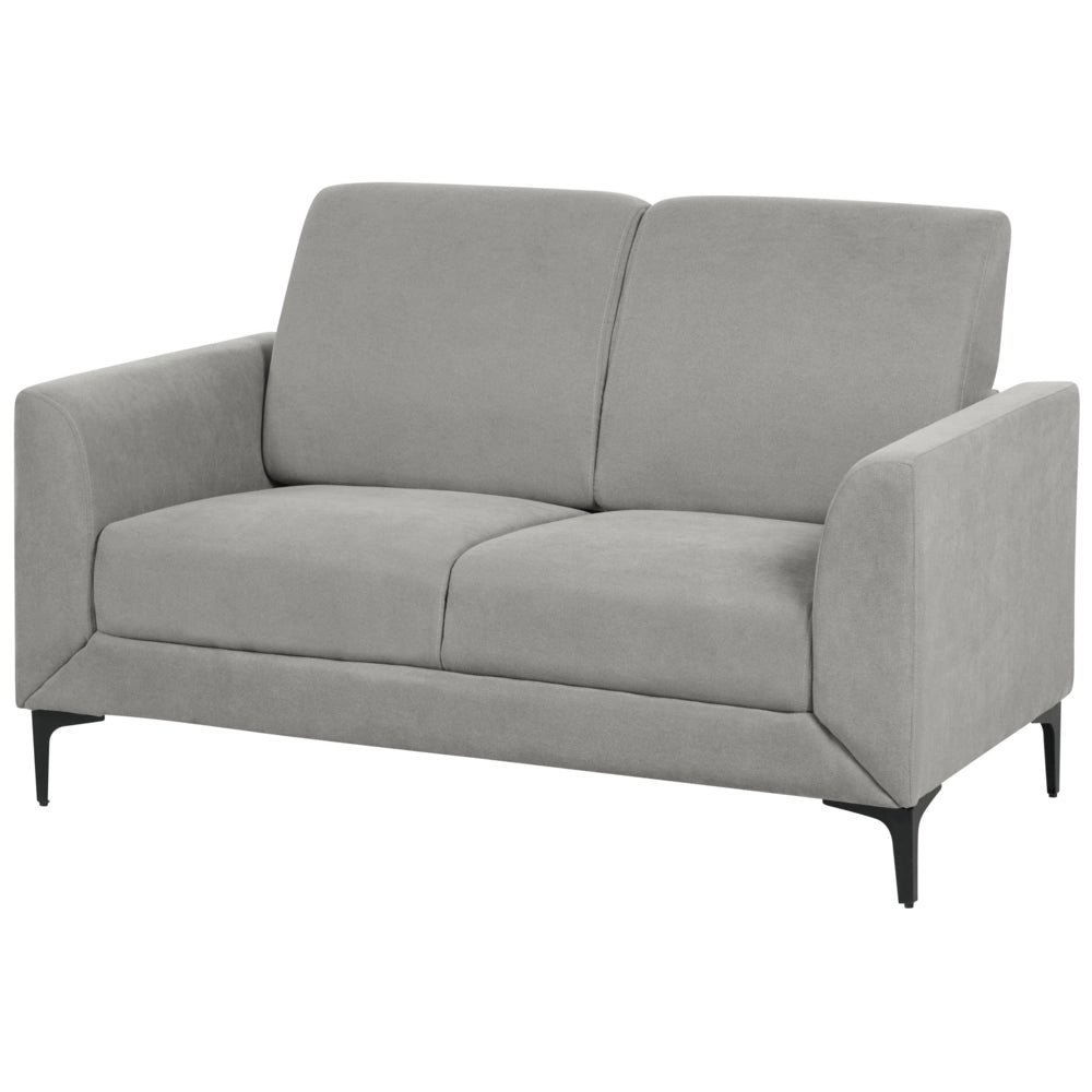 Divano in tessuto grigio rivestito in poliestere gambe nere 2 posti poltrona mobili da salotto in stile retrò