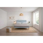 Letto imbottito Letto Matrimoniale alla Francese 140x200 cm Vertical - Con rete,Microfibra,Azzurro