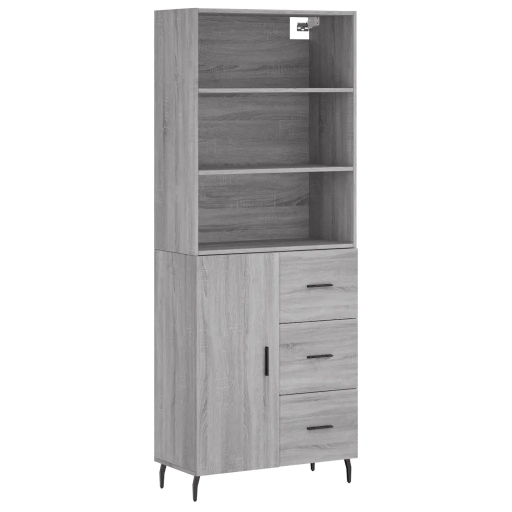 Credenza | Madia | Buffet da pranzo | Armadio da pranzo Grigio Sonoma 69,5x34x180 cm in Legno Multistrato