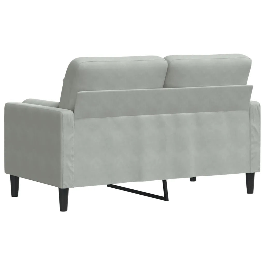 Divano a 2 Posti con Cuscini Grigio Chiaro 120 cm in Velluto 3278209