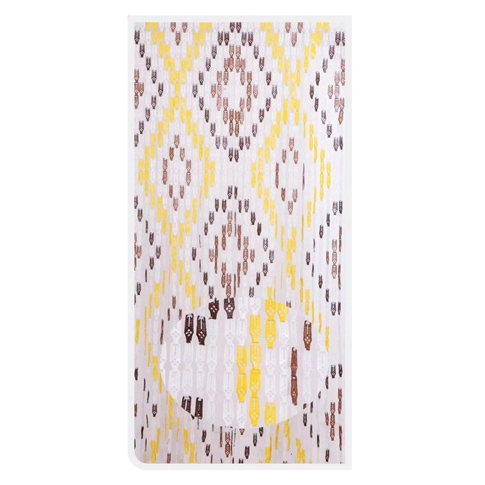 Trade Shop - Tenda Moschiera Con Piastrine In Pvc Decoro Rombo Marrone 100x220cm Tpl13 017347 -