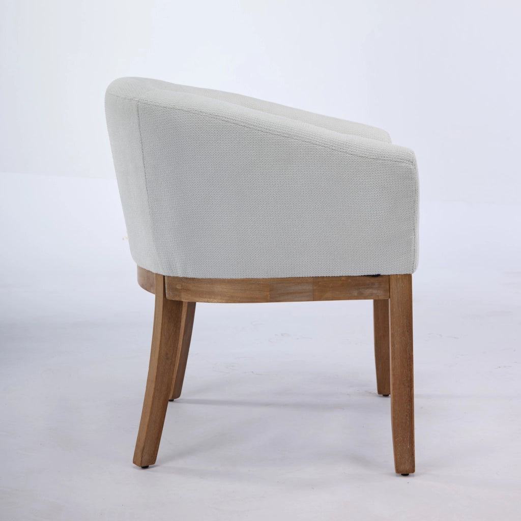 Sedia da Pranzo Imbottita con Braccioli ¨C MINIMAL ¨C Beige, Struttura in Legno