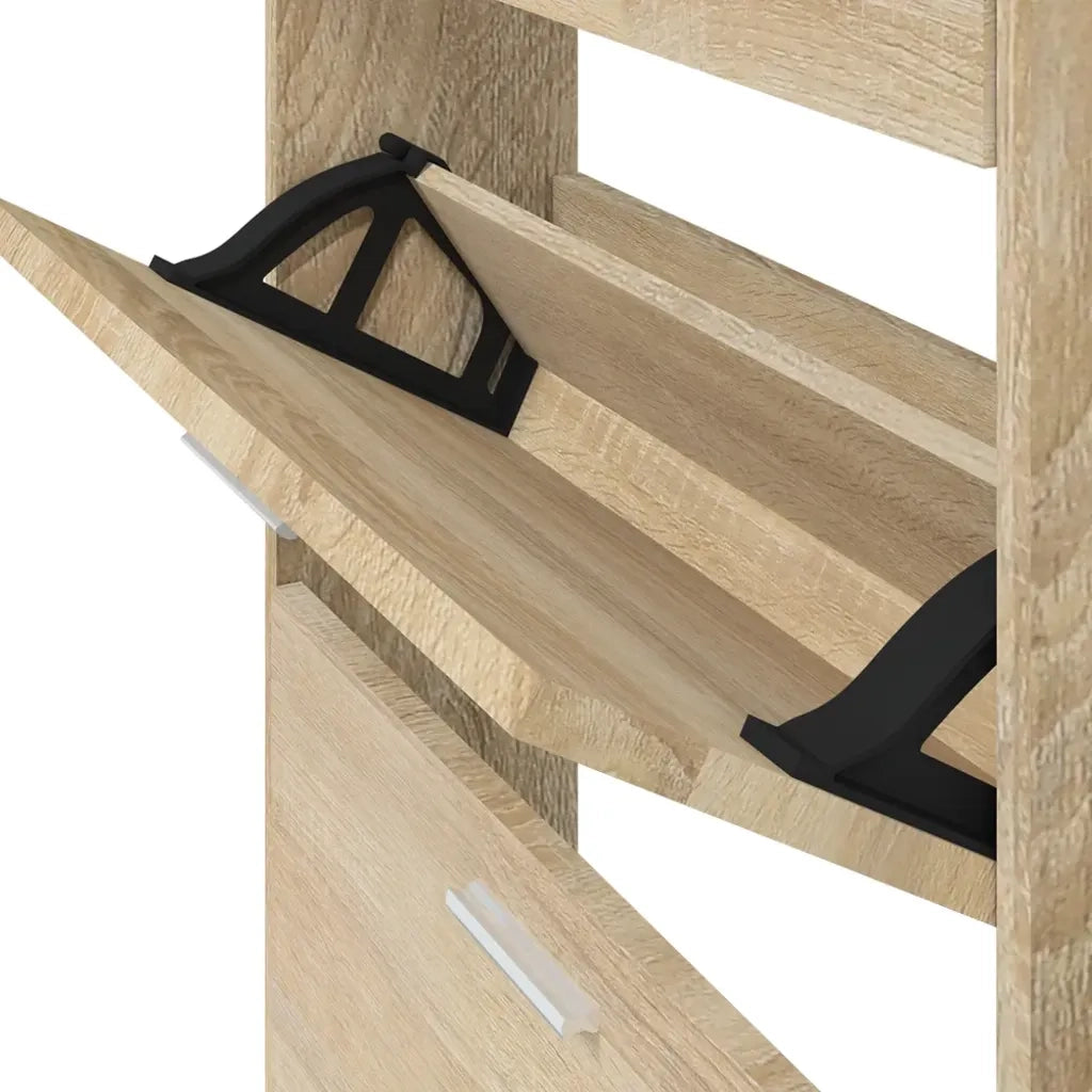 Scarpiera-Scaffale per scarpe Rovere 59x17x108 cm in Legno Multistrato